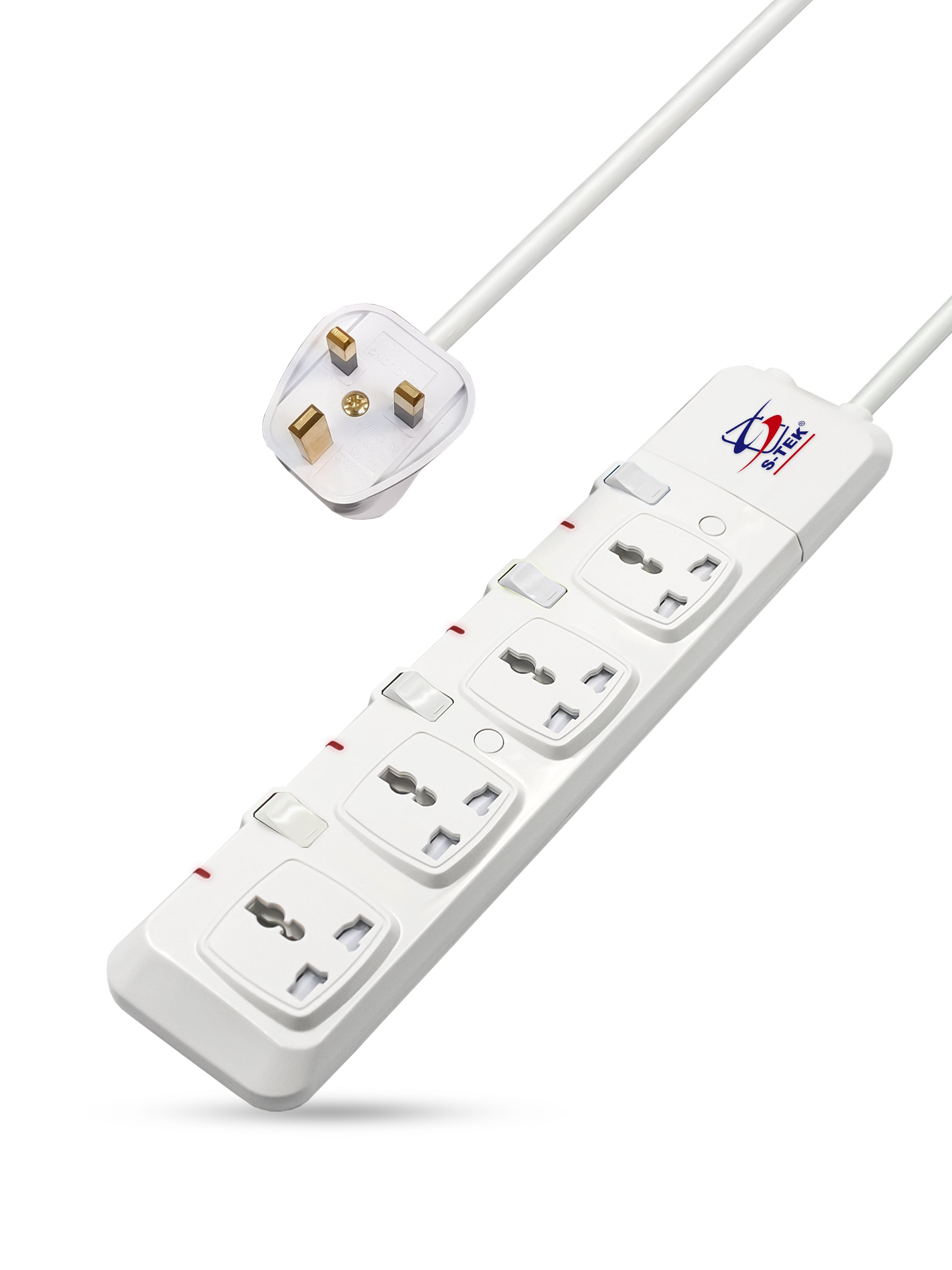 S-TEK Universal Power Extension Socket with Individual Switch