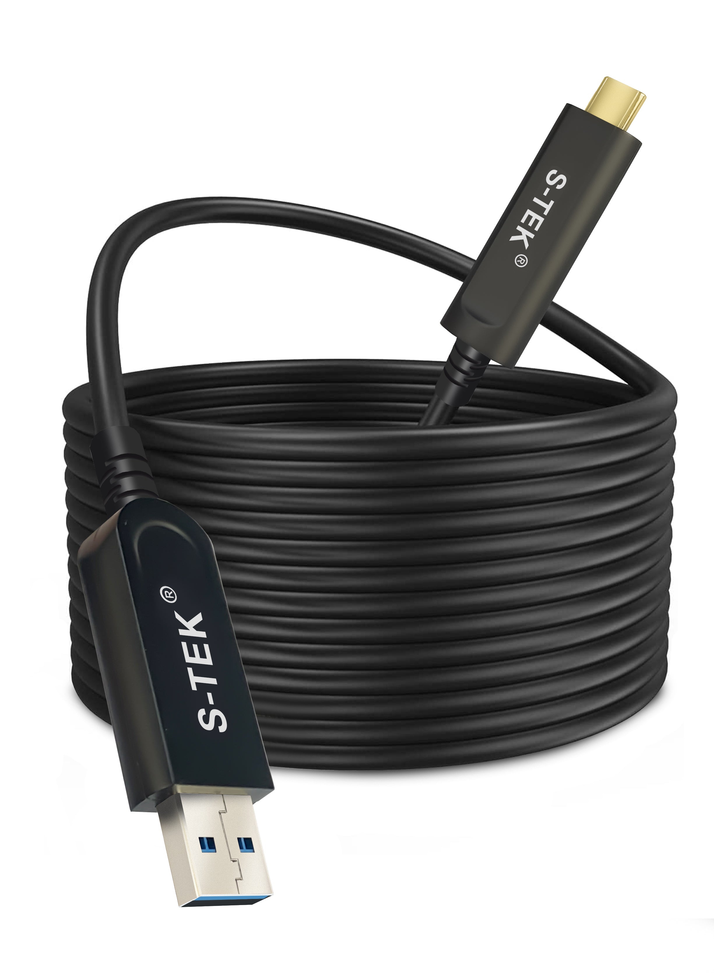 S-TEK USB 3.1 A to Type C Fiber Optical Extension Cable Gen 2