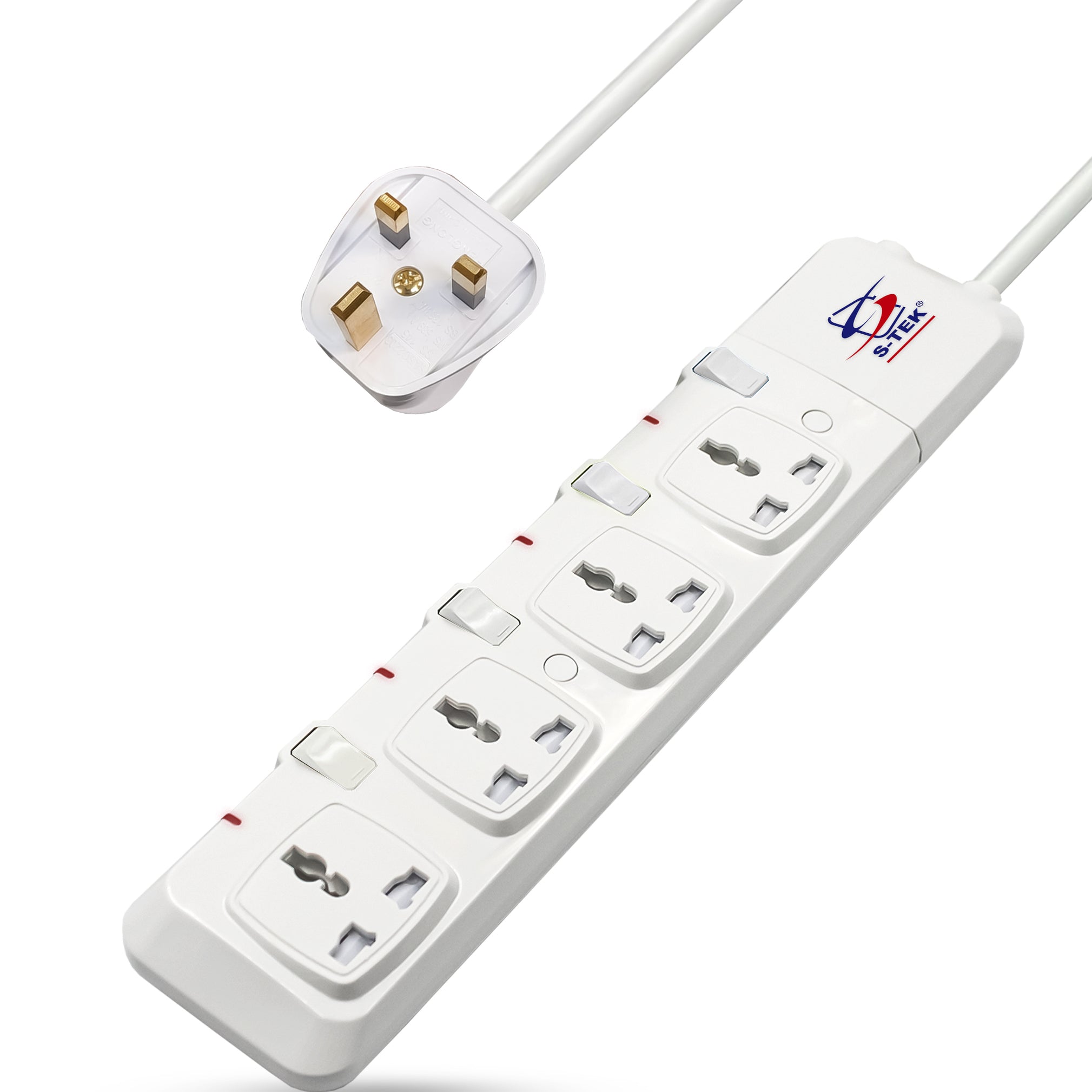 S-TEK Universal Power Extension Socket with Individual Switch