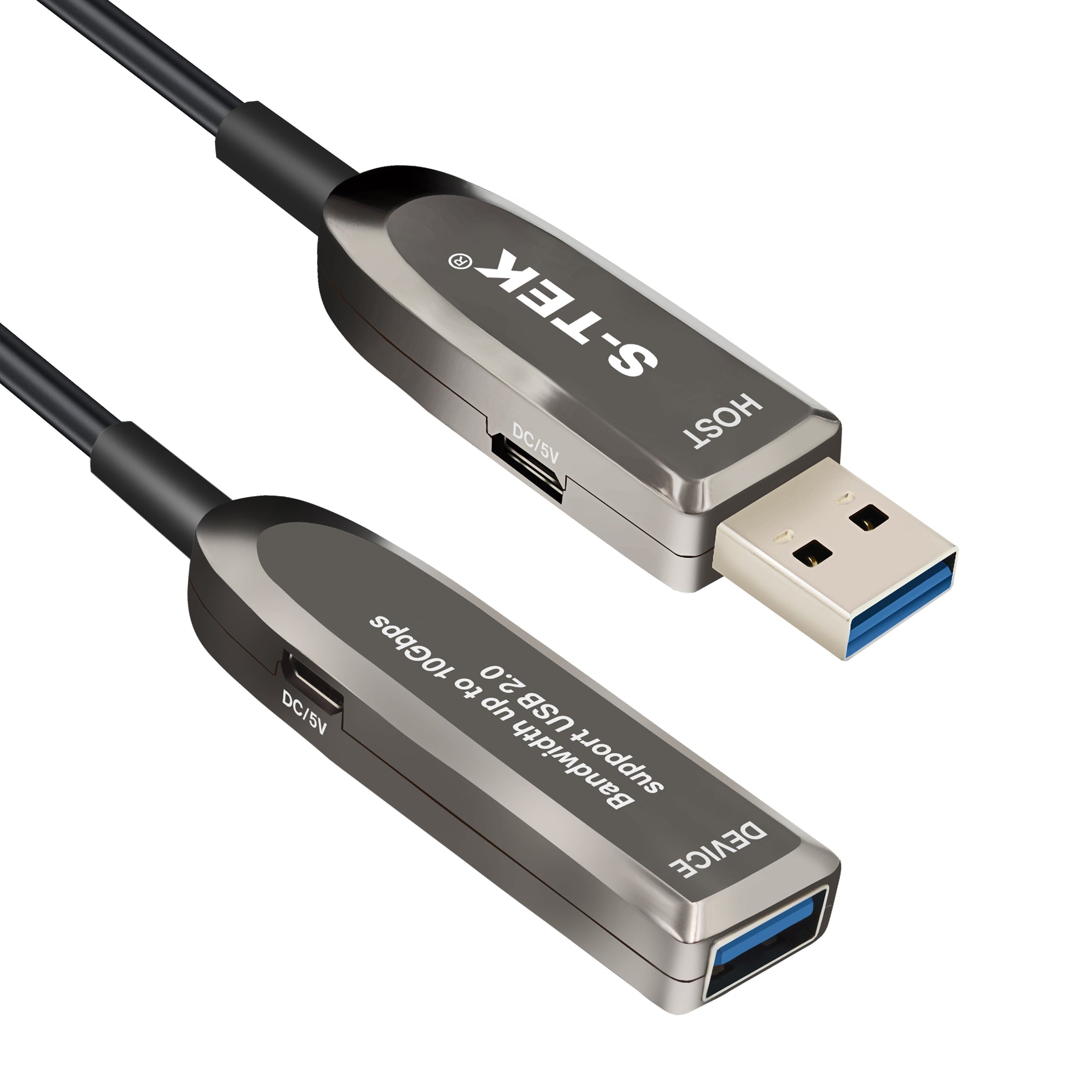S-TEK USB 3.1 A to Extension Fiber Optical Extension Cable