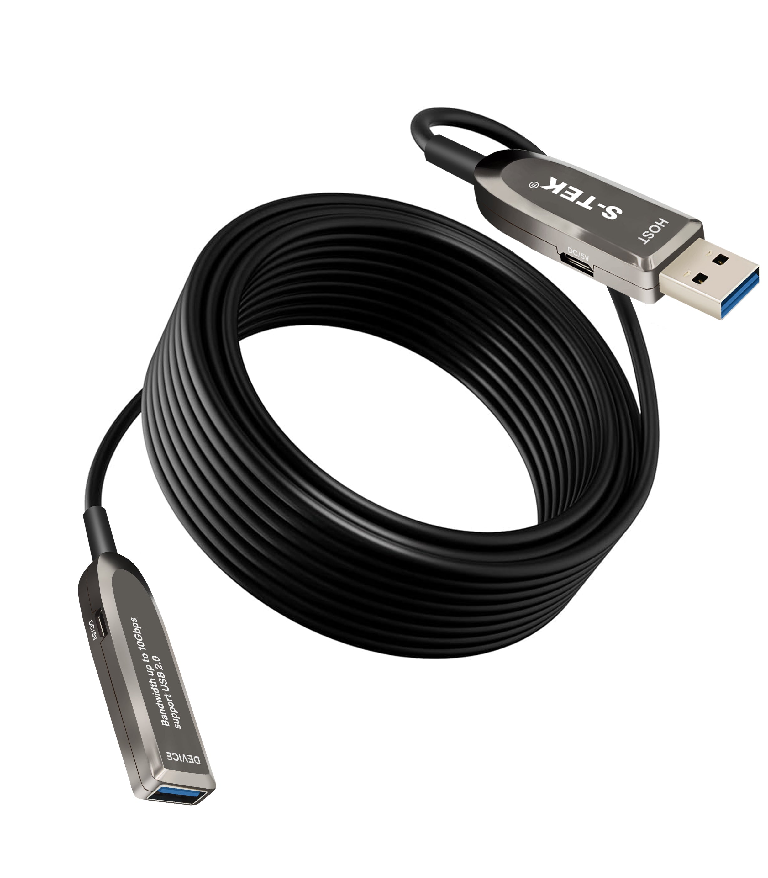 S-TEK USB 3.1 A to Extension Fiber Optical Extension Cable