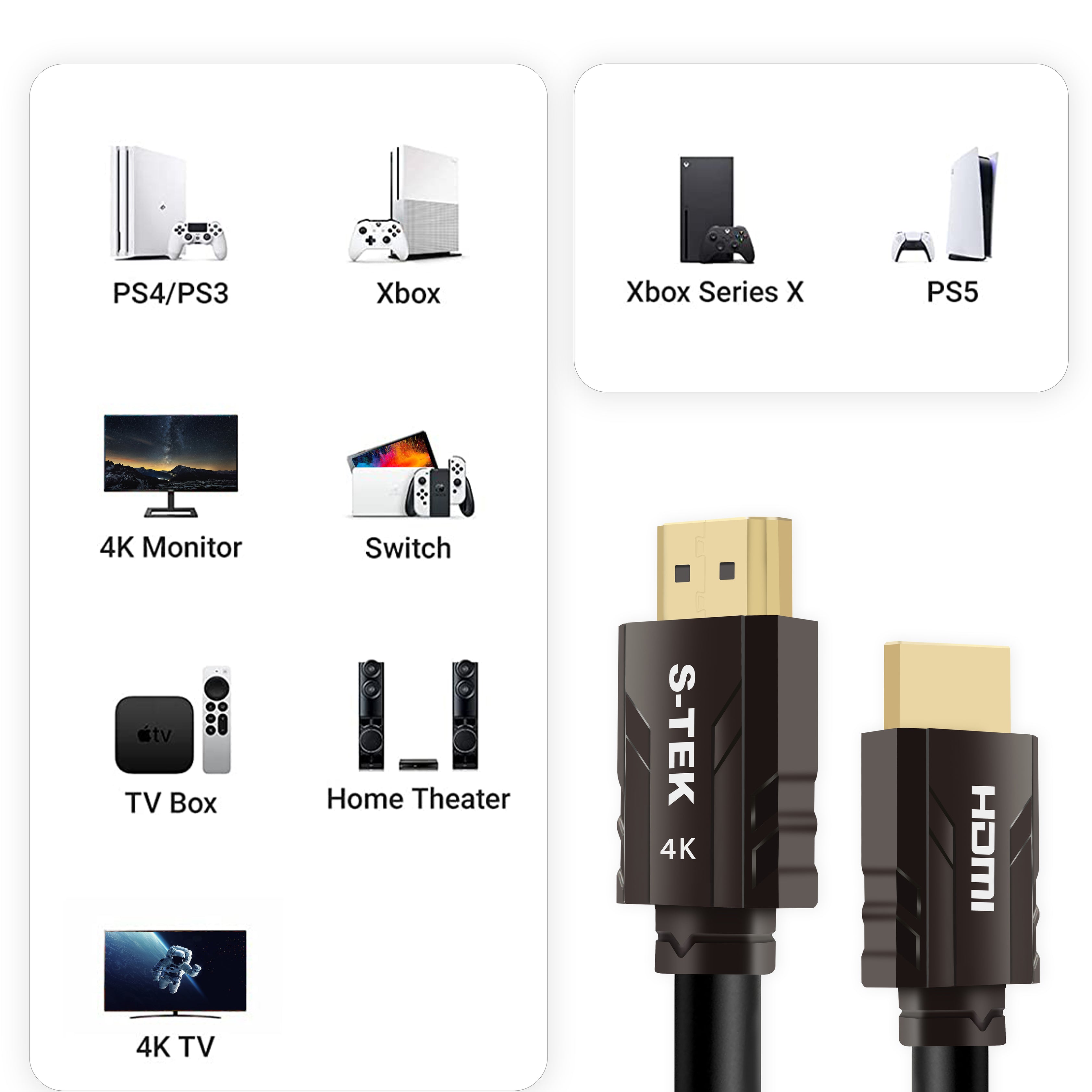 S-TEK 4K HDMI Cable 2.0