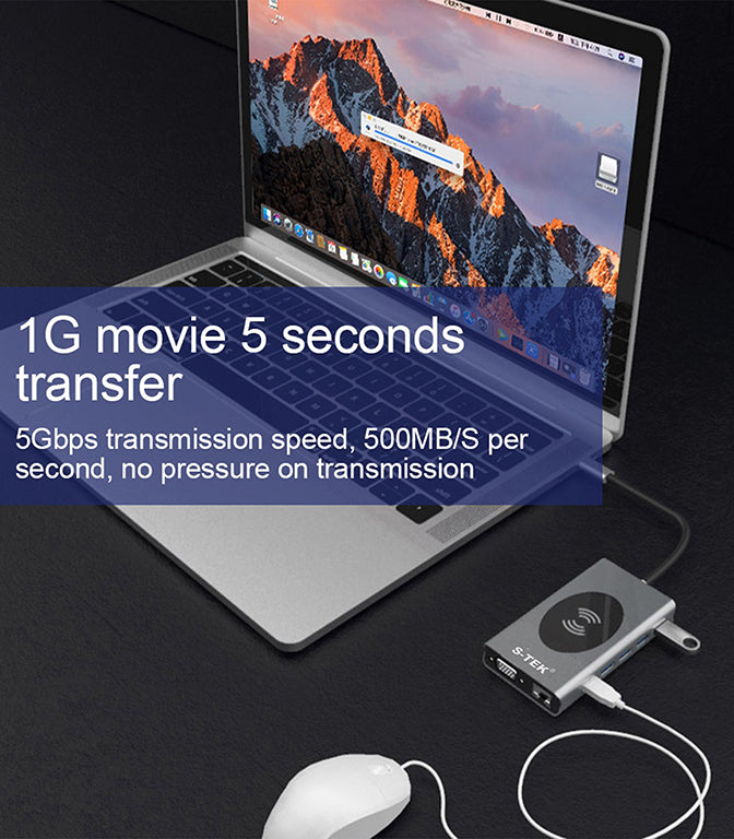 S-TEK 14 in 1 USB C Docking Station with Dual HDMI Ports — alternate product angle.