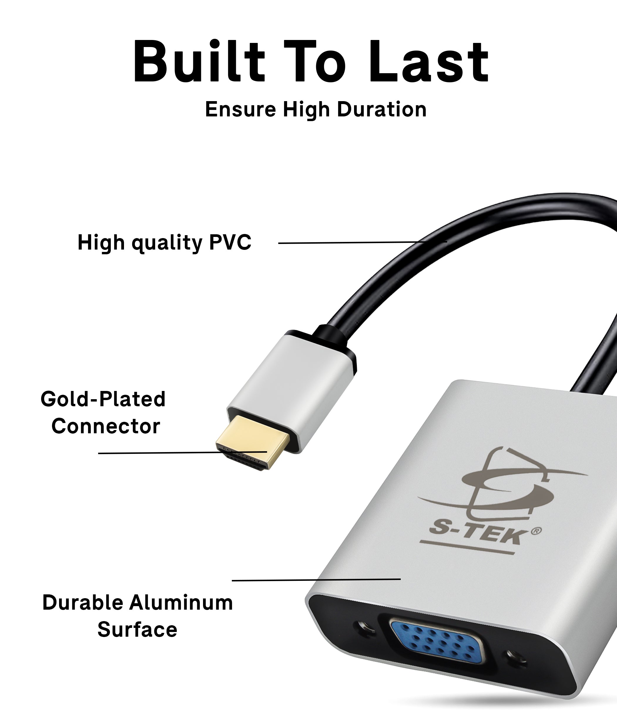 S-TEK HDMI TO VGA Adaptor 1080P