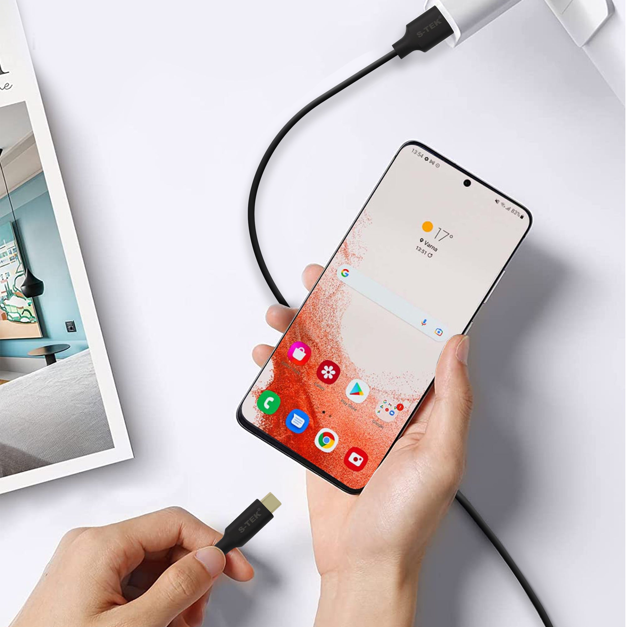 S-TEK USB A to Type C Cable 3.0