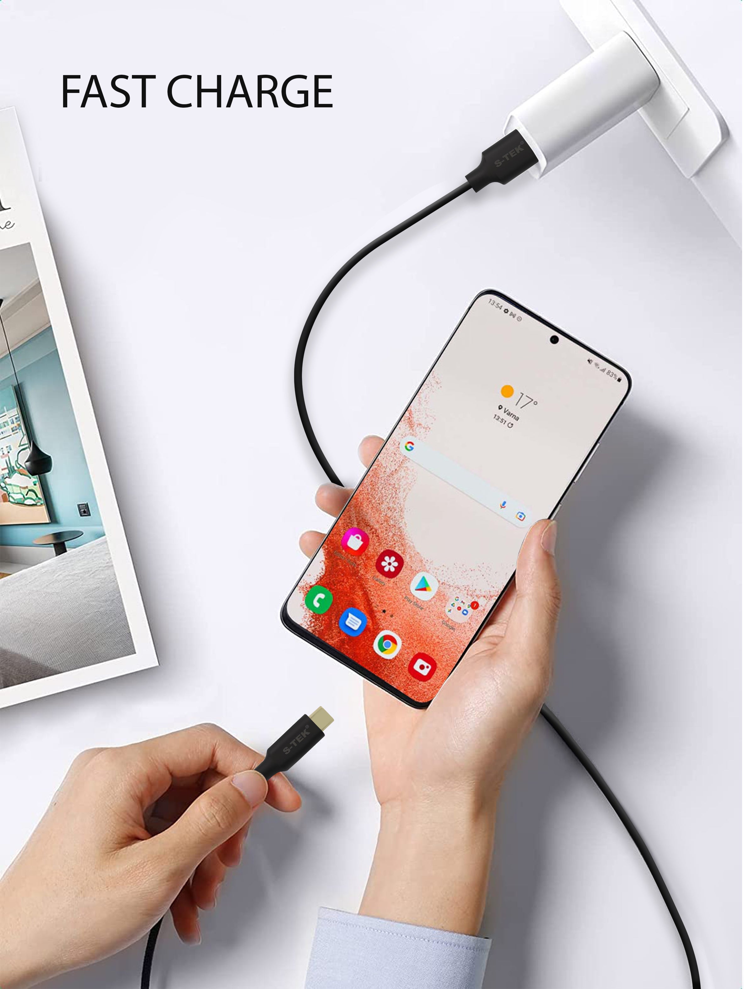 S-TEK USB A to Type C Cable 3.0