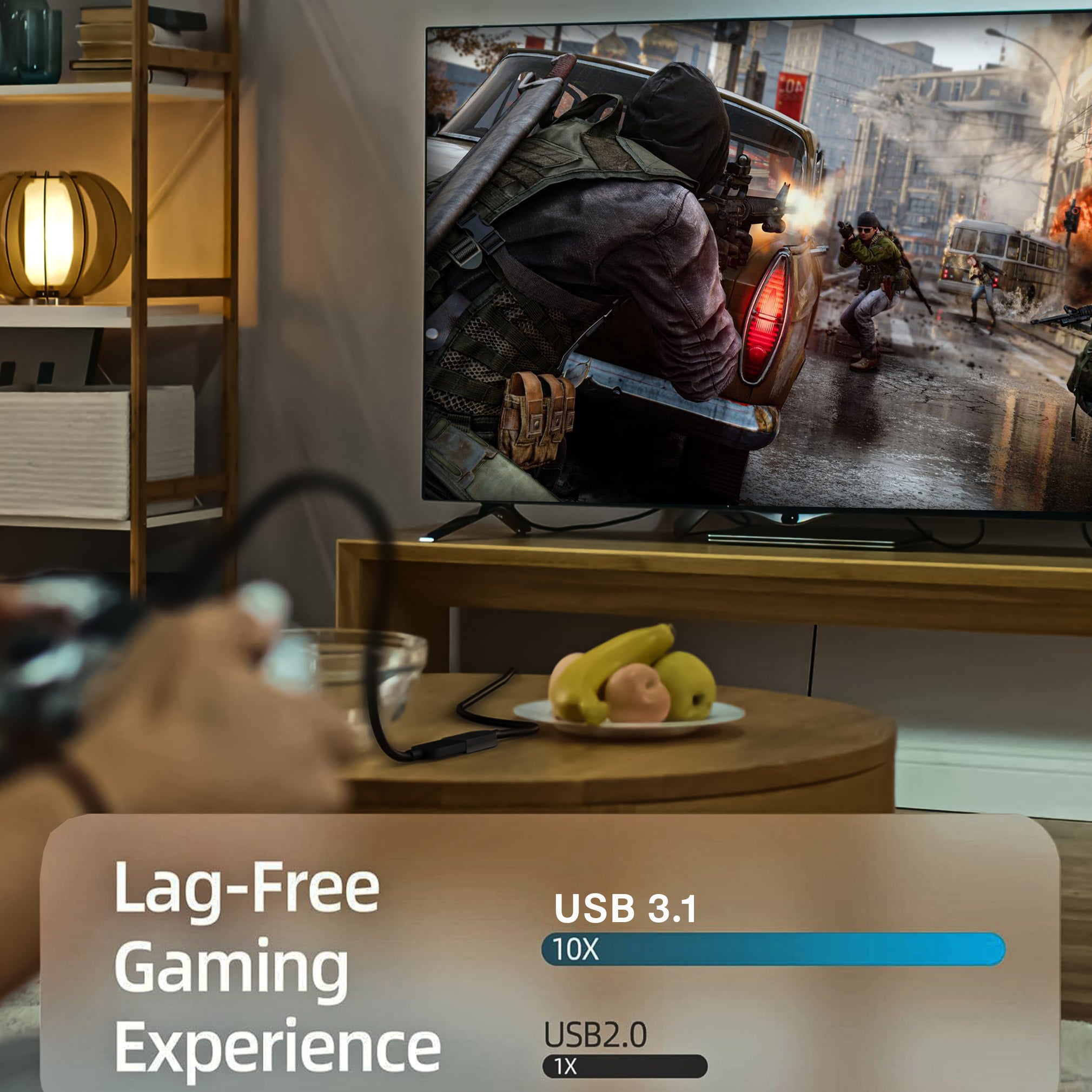 S-TEK USB 3.1 A to Extension Fiber Optical Extension Cable