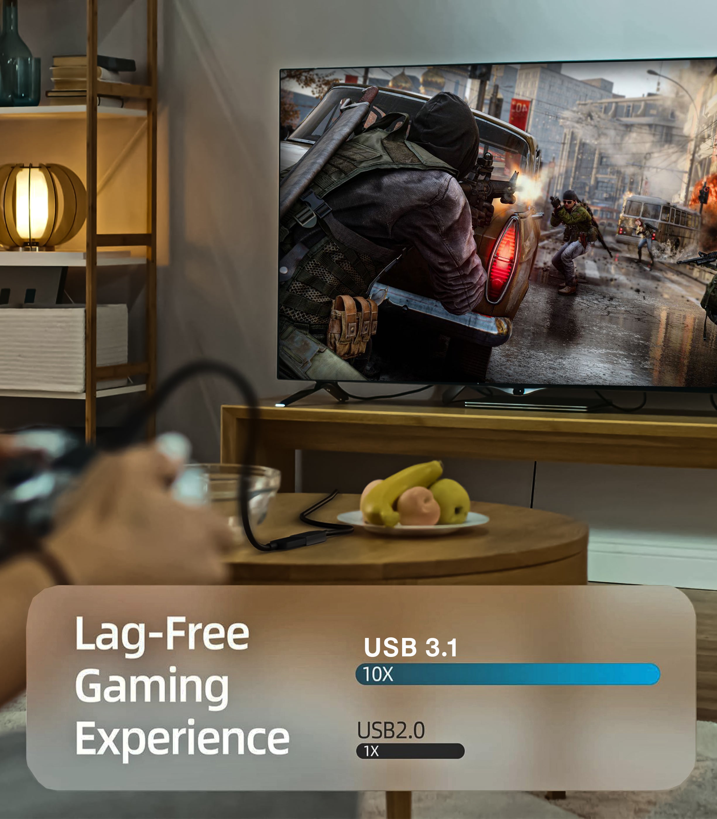 S-TEK USB 3.1 A to Extension Fiber Optical Extension Cable