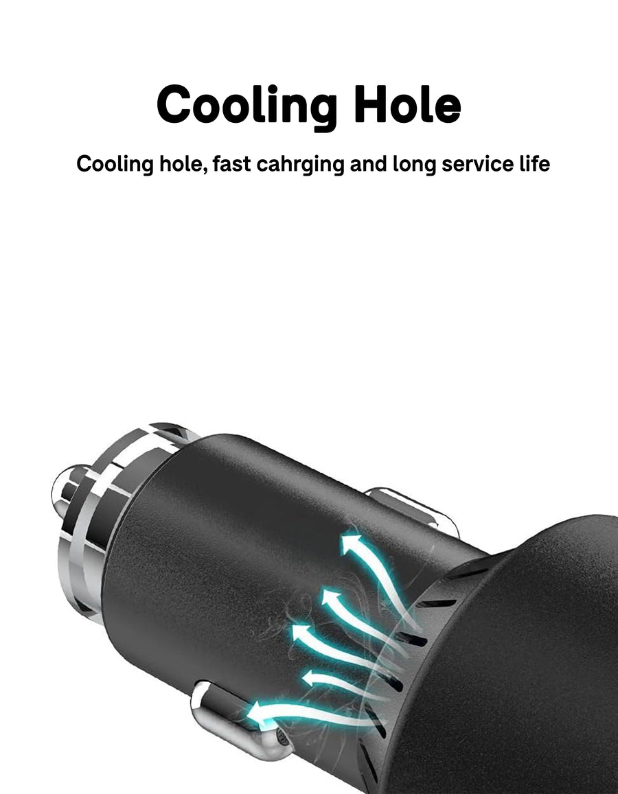 S-TEK 95W Power Delivery GaN Car Charger — detail view of the product.