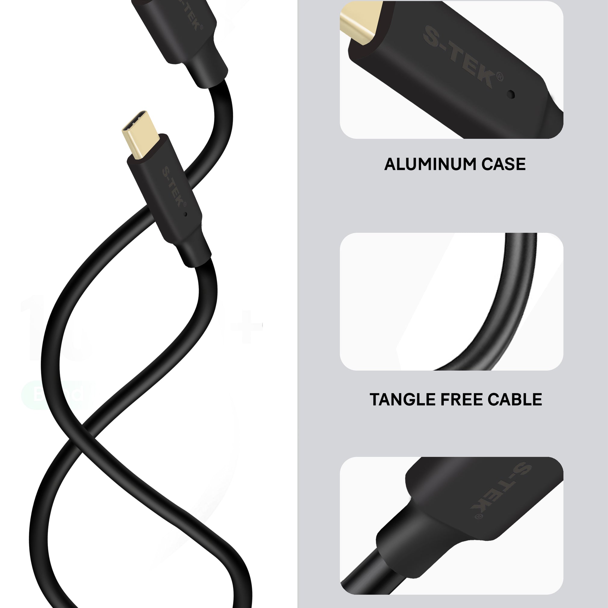 S-TEK USB A to Type C Cable 3.0