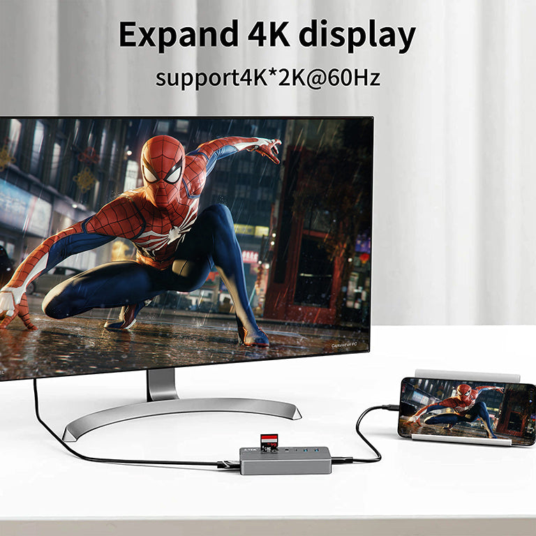 S-TEK 10-in-1 Type C Hub with SSD M.2 Enclosure 8TB — product shown from another angle.