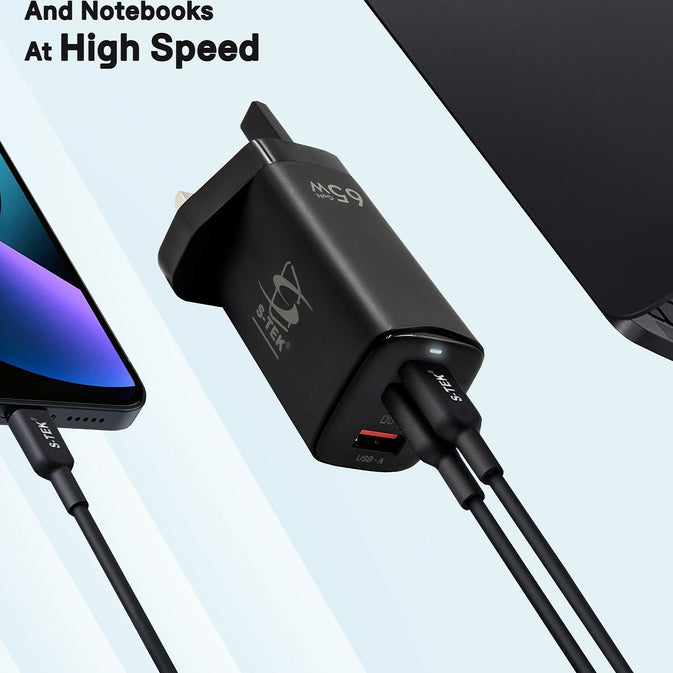 S-TEK 65W Power Delivery GaN Wall Charger
