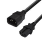 S-TEK Heavy Duty Computer Power Extension C14 Male to C15 Female Power Cable, 18 AWG, for PC, PDU, Monitor, Switches, 10A – 250V