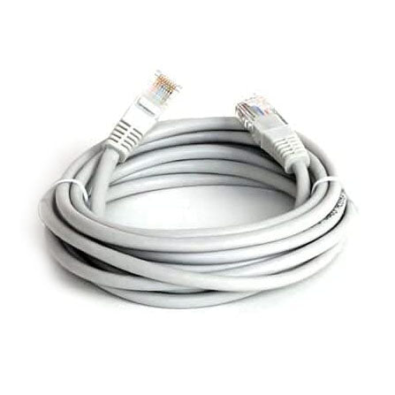 Gray S-TEK Ethernet patch cord shown coiled with both connectors.