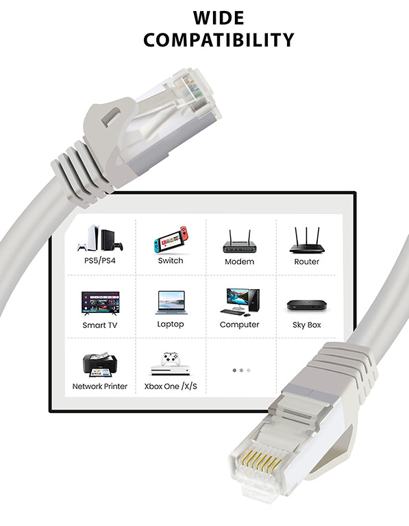S-TEK CAT 7 network cable product image showing cable and connectors.