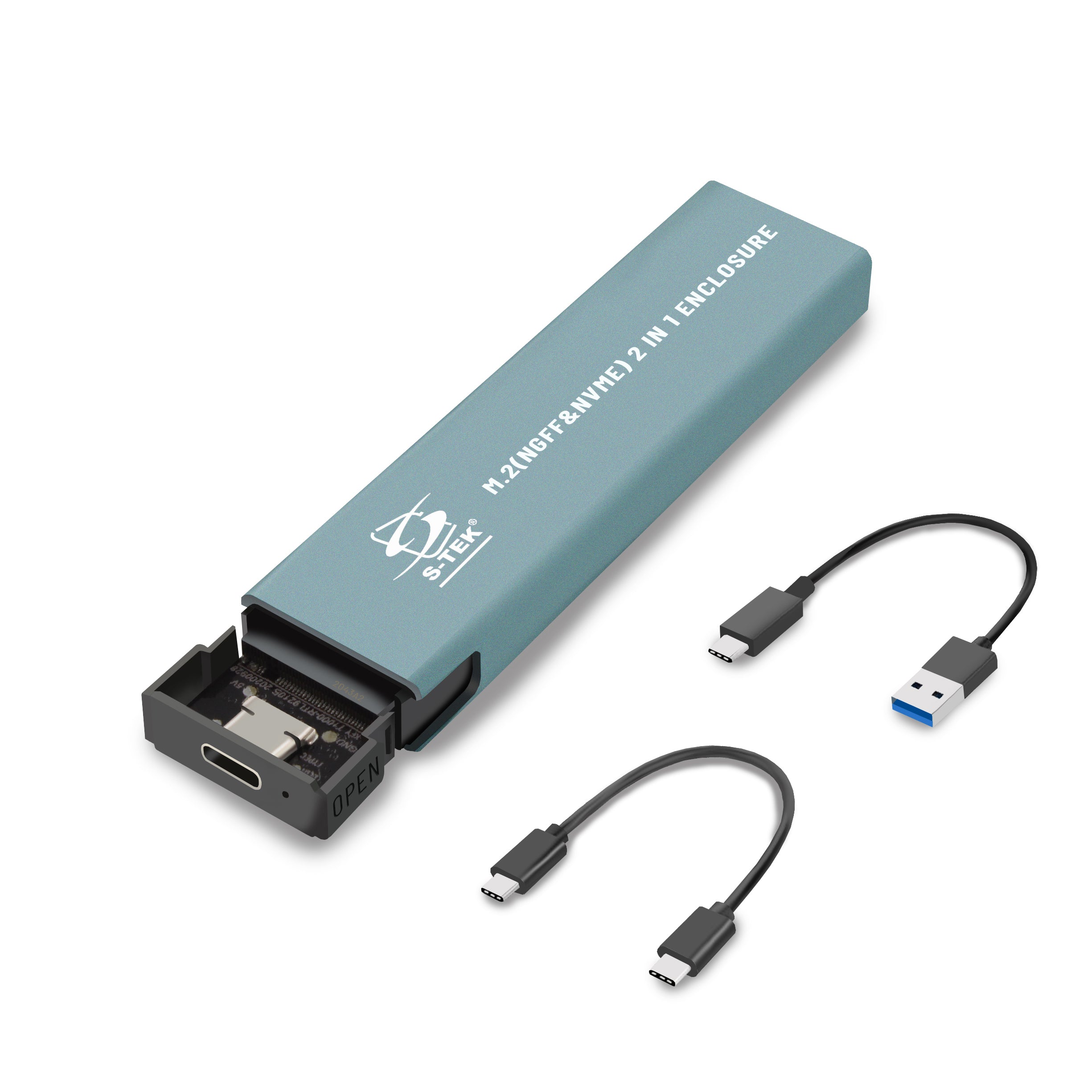 S-TEK M.2(NGFF & NVME) 2 in 1 ENCLOSURE USB C to M2 SSD